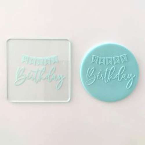 Cookie Stamp Debosser - Happy Birthday #5 - Click Image to Close